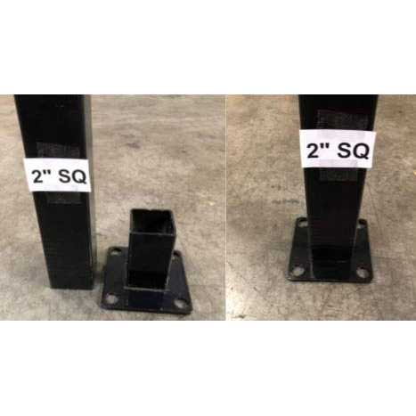 Xcel Fence Metal Flange for 2 Square Post with Cover and Anchor Bolts P432