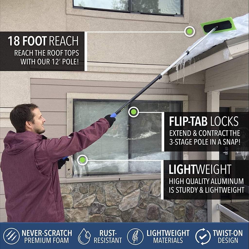 EVERSPROUT SnowBuster Extendable Roof Rake for Snow Removal, 5-12 ft, Pack of 2 M113