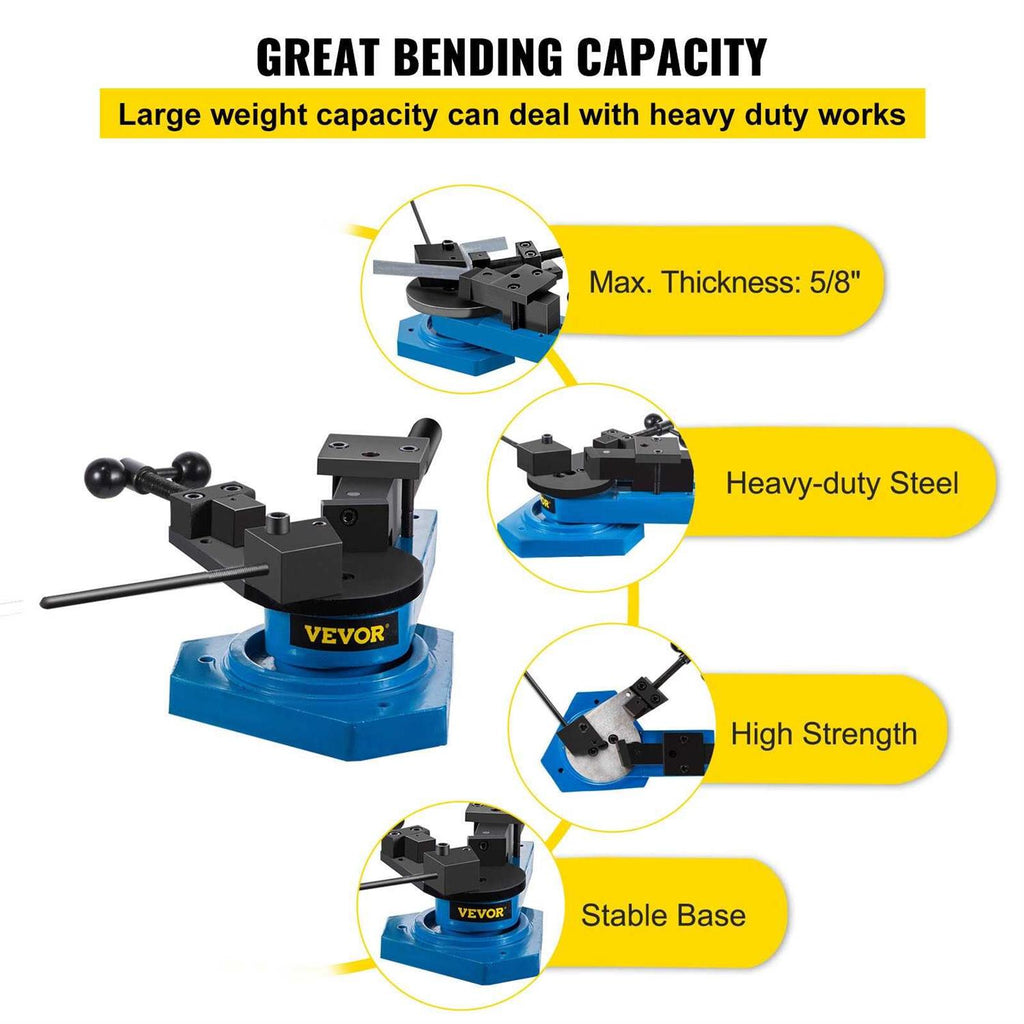 VEVOR SBG-40 Metal Scroll Bender High-Hardened Steel Universal Rod Bender K82186