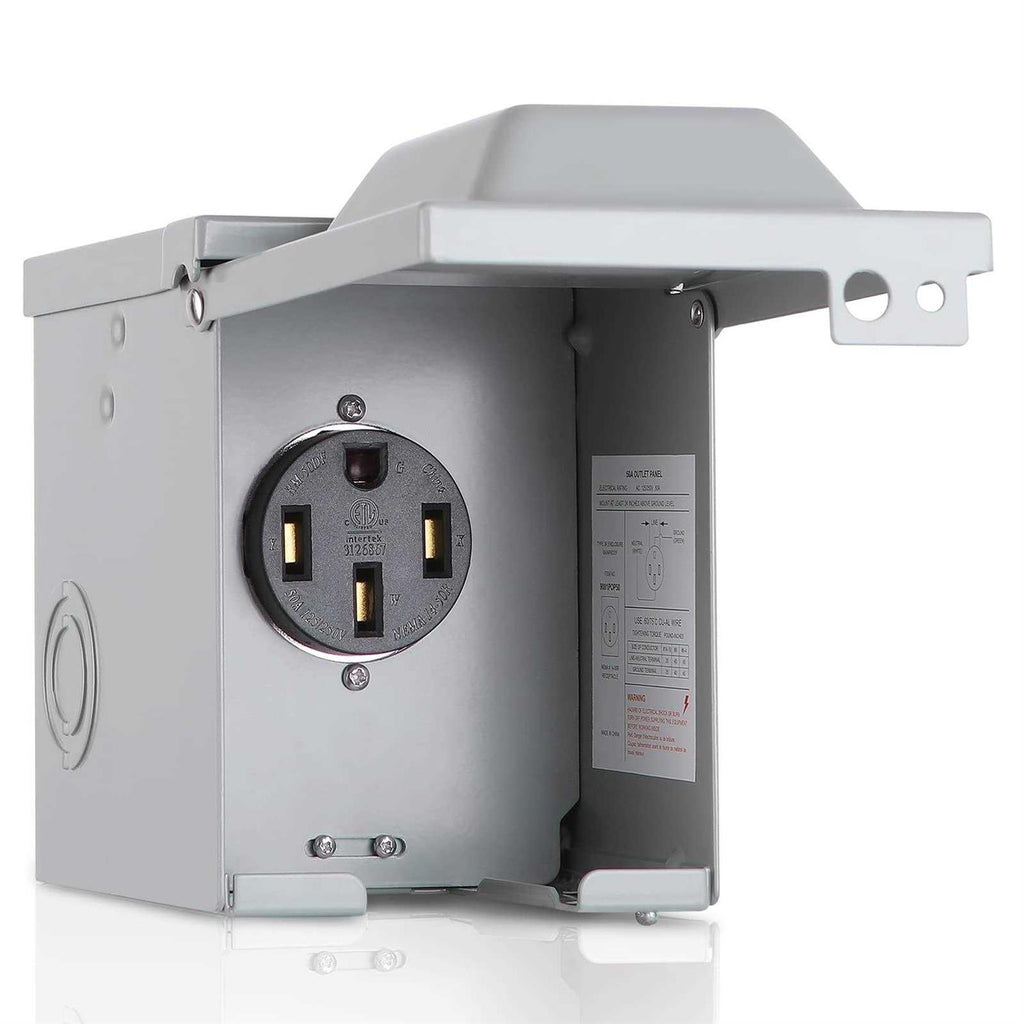 Sclvdi 50 Amp 125/250 Volt RV Power Outlet Box,Enclosed Lockable Weatherproof Outdoor Electrical NEMA 14-50R Receptacle for RV Camper Travel Trailer - Shop Hardware Tools Online Store