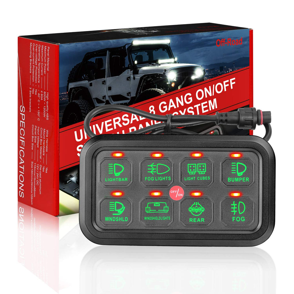 6 Gang Switch Panel Kit with Relay System for Car Marine Boat ATV UTV Truck R242