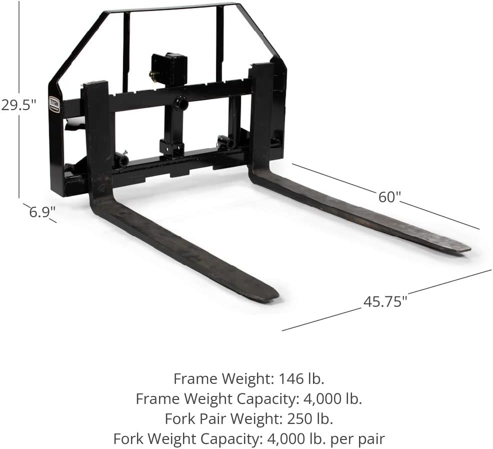 Titan 60-in Pallet Fork Hay Frame Attachment with Rack V9653