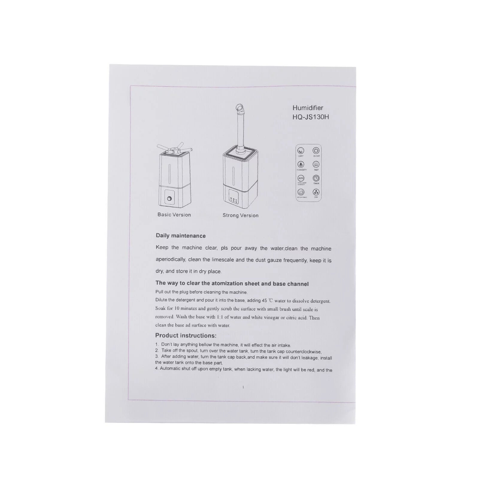 Intelligent Humidifier 3.4gal for Large Rooms, Low Noise F59712