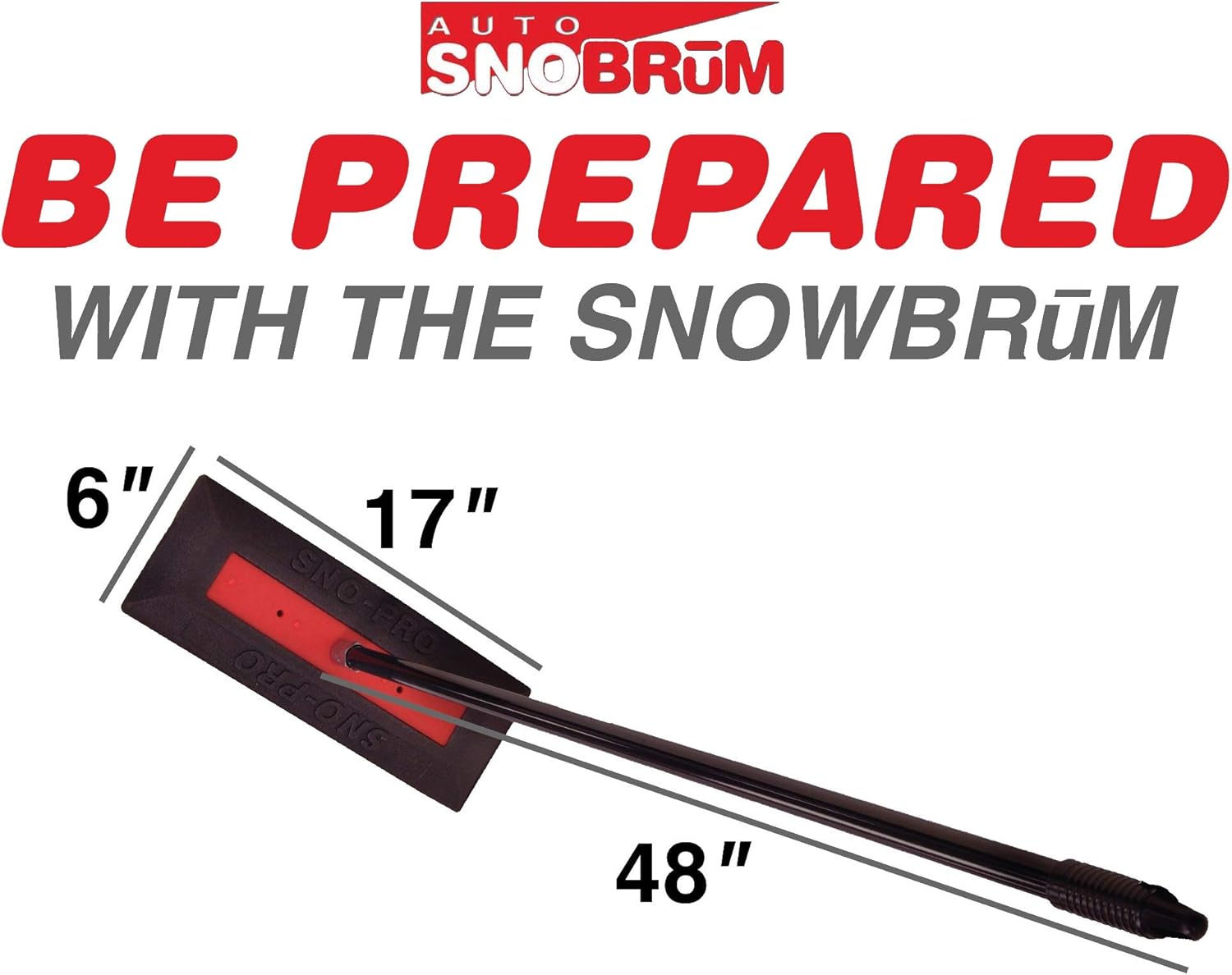 SNOBRUM SNO Pro 48 Inch Handle Vehicle Snow Broom for Cars and Trucks, 2 Pack N1620