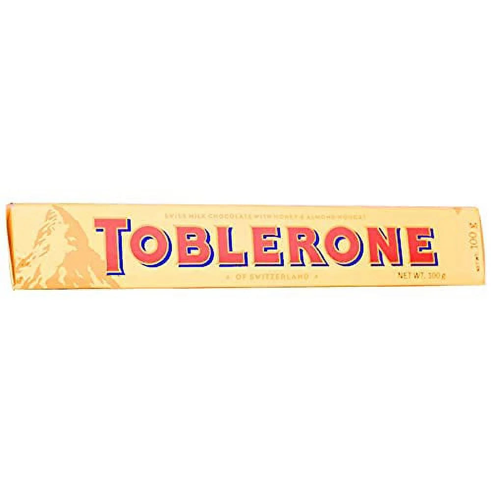 TOBLERONE Swiss Milk Chocolate with Honey and Almond Nougat, 3.5 oz, 6 Bars B40750