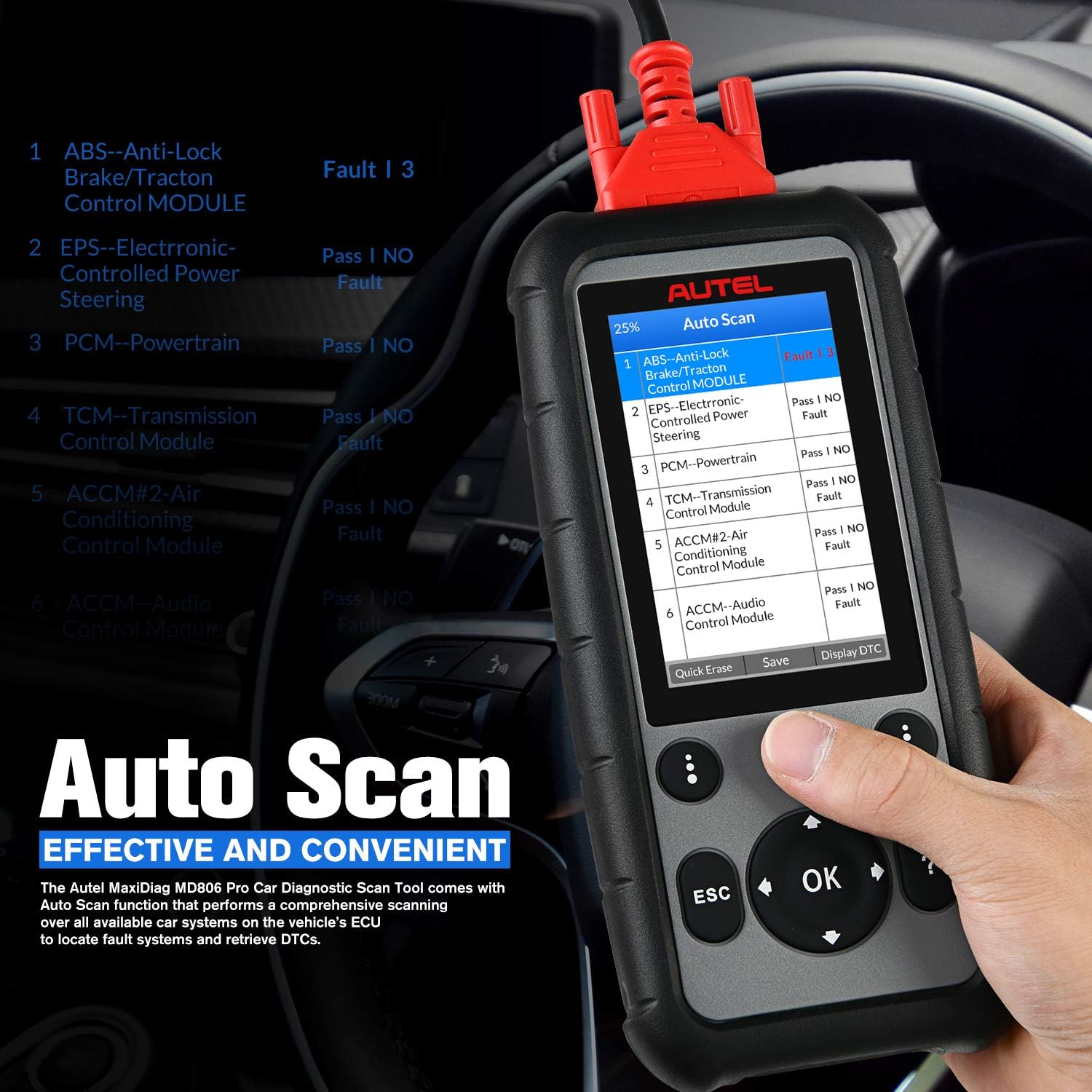 Autel MaxiDiag MD806 Pro Car Diagnostic Tool W49487