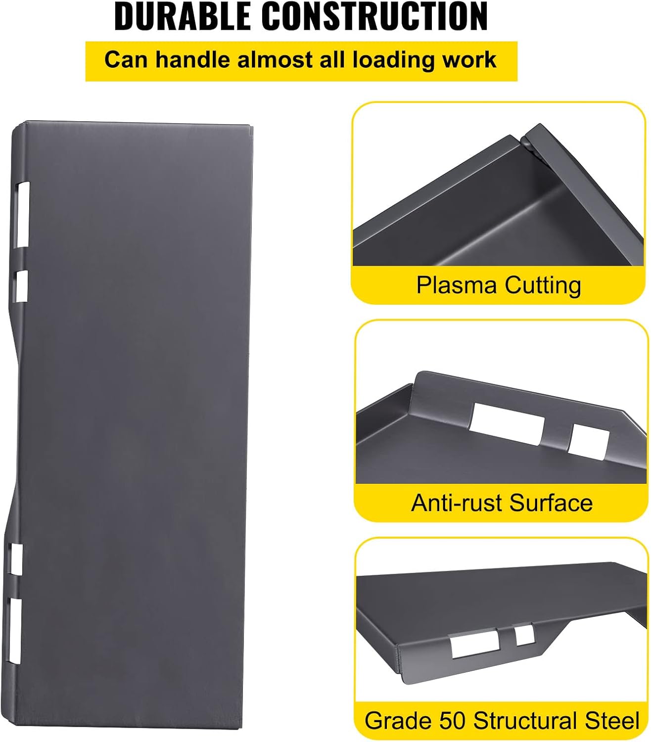 VEVOR Skid Steer Mount Plate Steel Quick Attachment Loader Plate with 3 Welding Rods (5/16") P30105