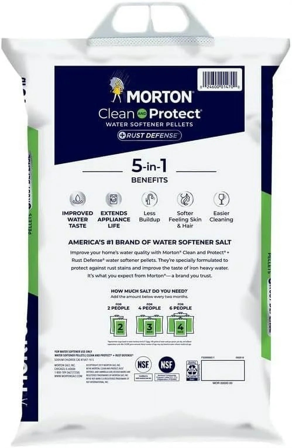 Morton Clean and Protect Plus Rust Defense Water Softener Salt Pellets 40 lb V34189