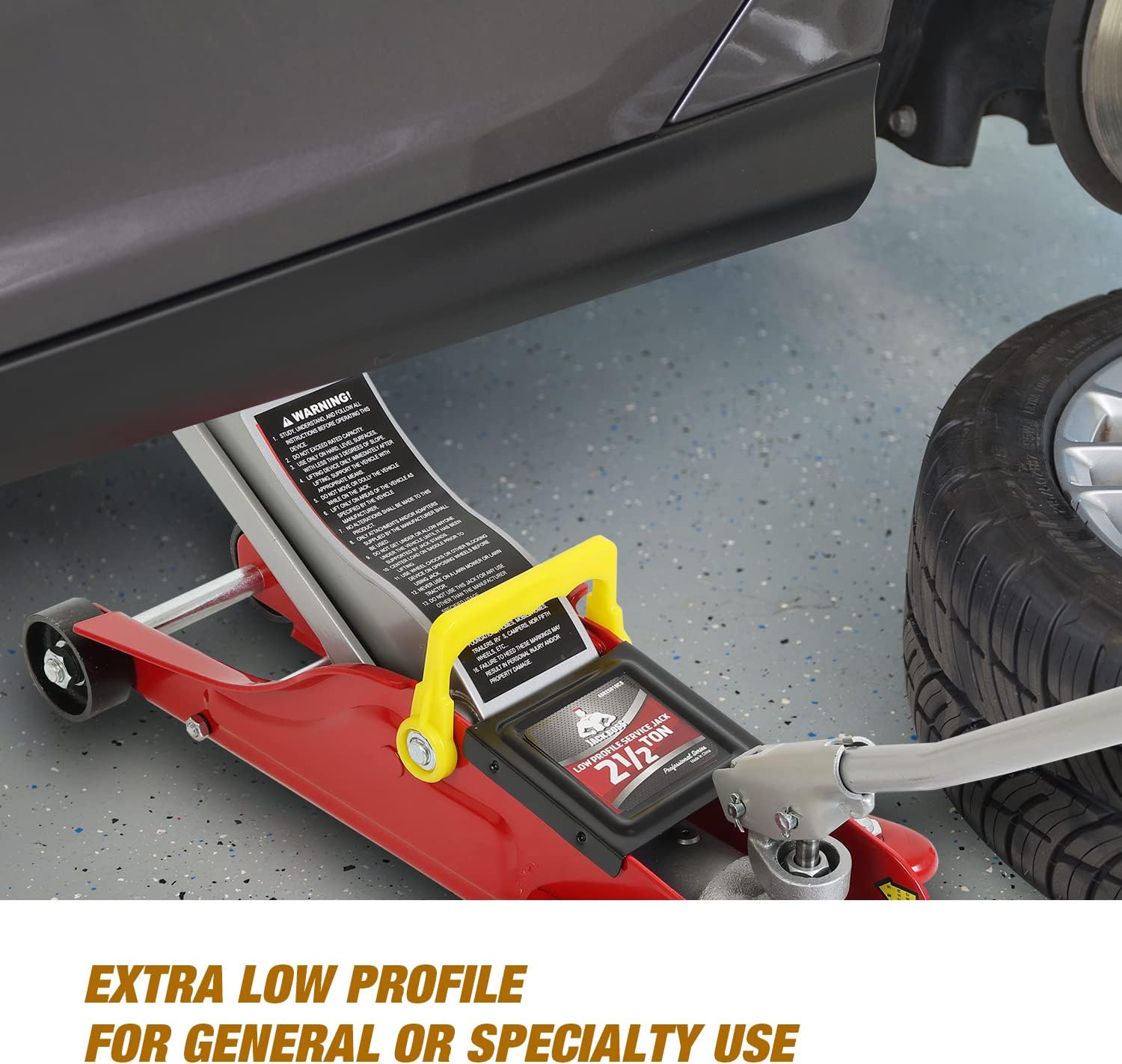 JackBoss Torin Hydraulic Low Profile Floor Jack 2.5 Ton with Storage Case, Red R264015