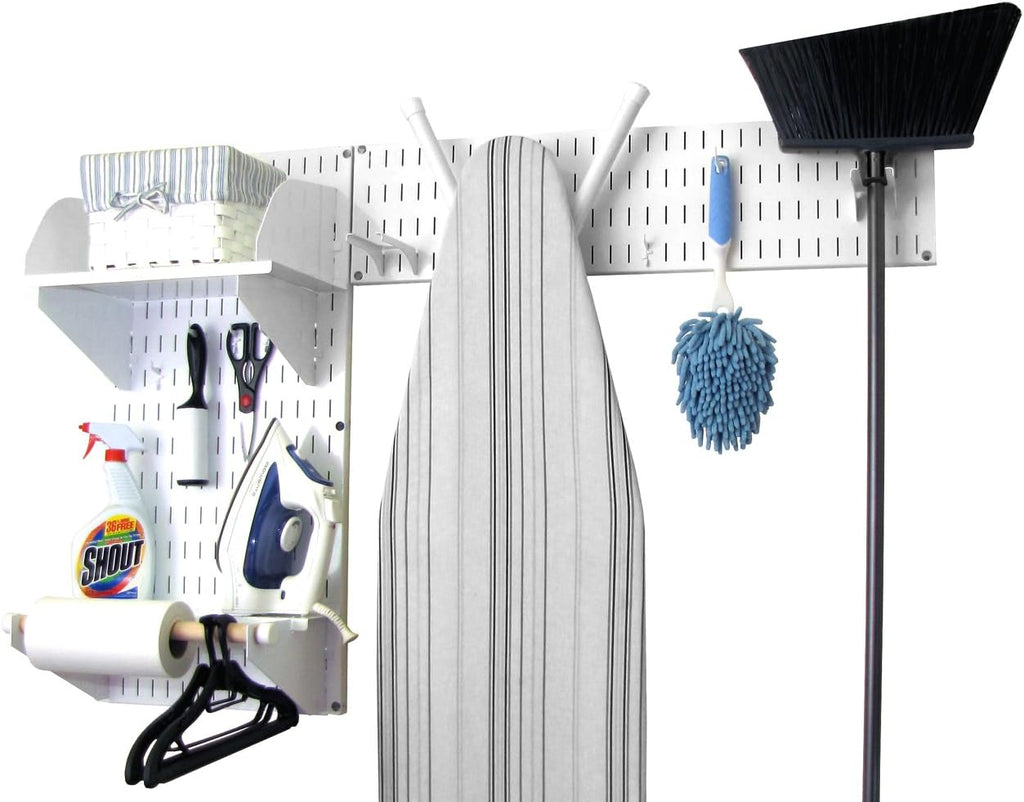 Wall Control Laundry Room Organizer Wall Mounted Storage Kit White Blue S122