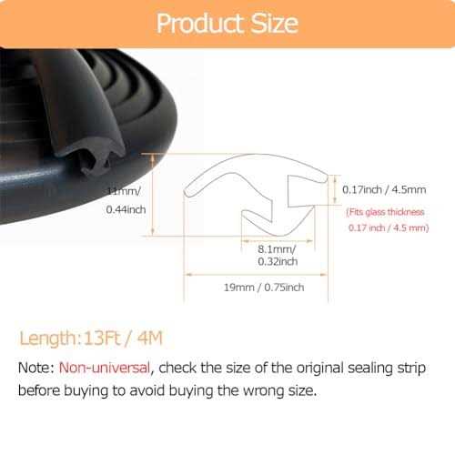 Tintvent Windshield Gasket, Glass Rubber Seal for Car, Truck and Van, 13 Feet Z258168