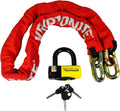 Kryptonite New York FAHGETTABOUDIT 1415 14mm 15 LBS Red Chain & New York Lock 15mm Disc Lock