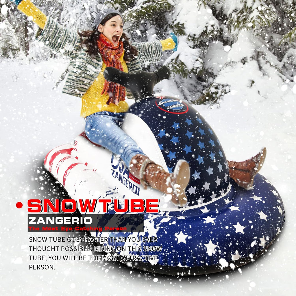Heavy Duty Inflatable Snow Tube Sled for Kids and Adults, 2 Pack P4810