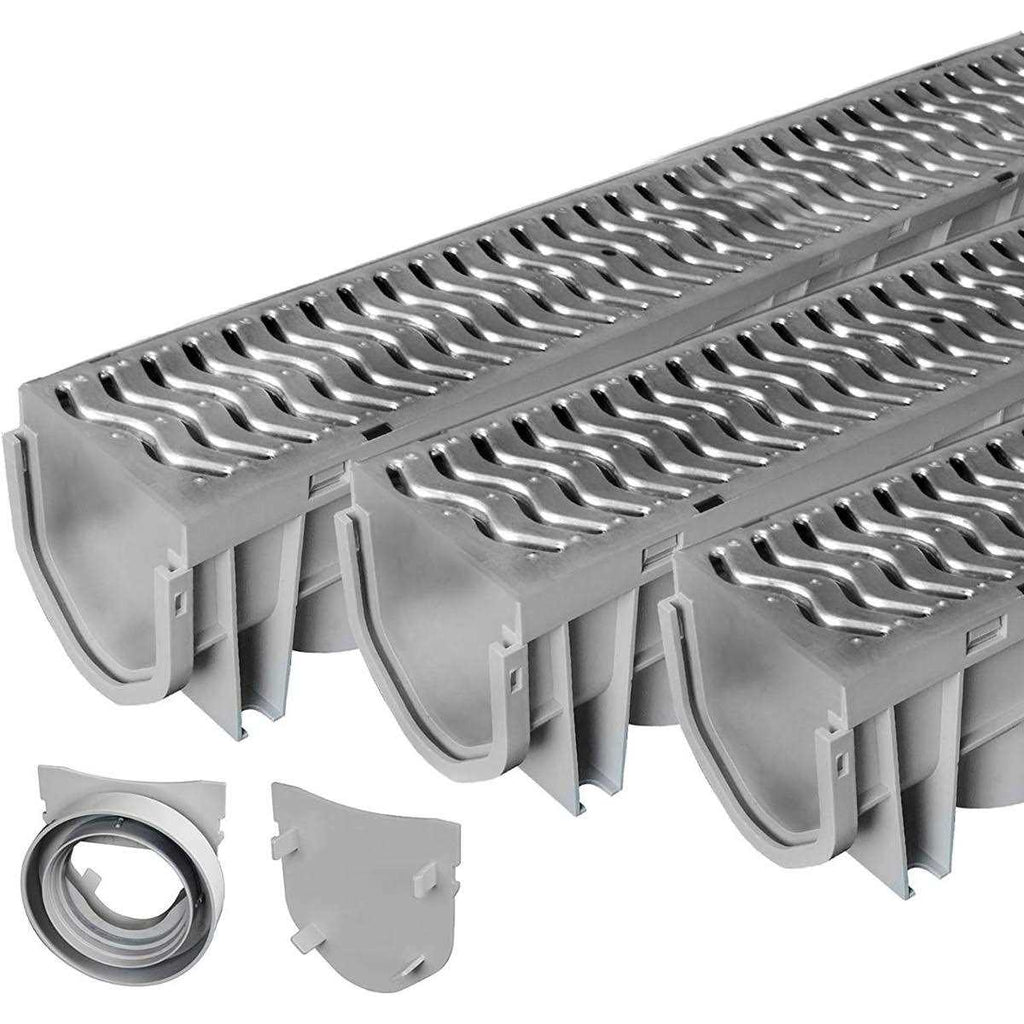 Source 1 Drainage Trench &amp; Driveway Channel Drain With Galvanized Steel Grate - Shop Hardware Tools Online Store