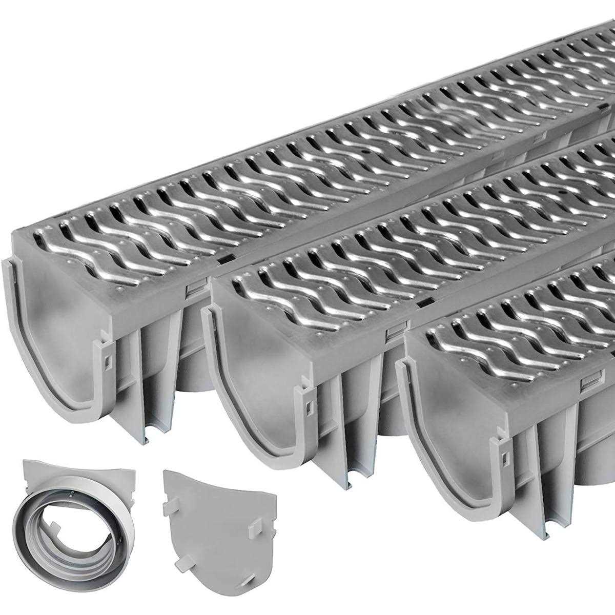 Source 1 Drainage Trench &amp; Driveway Channel Drain With Galvanized Steel Grate - Shop Hardware Tools Online Store