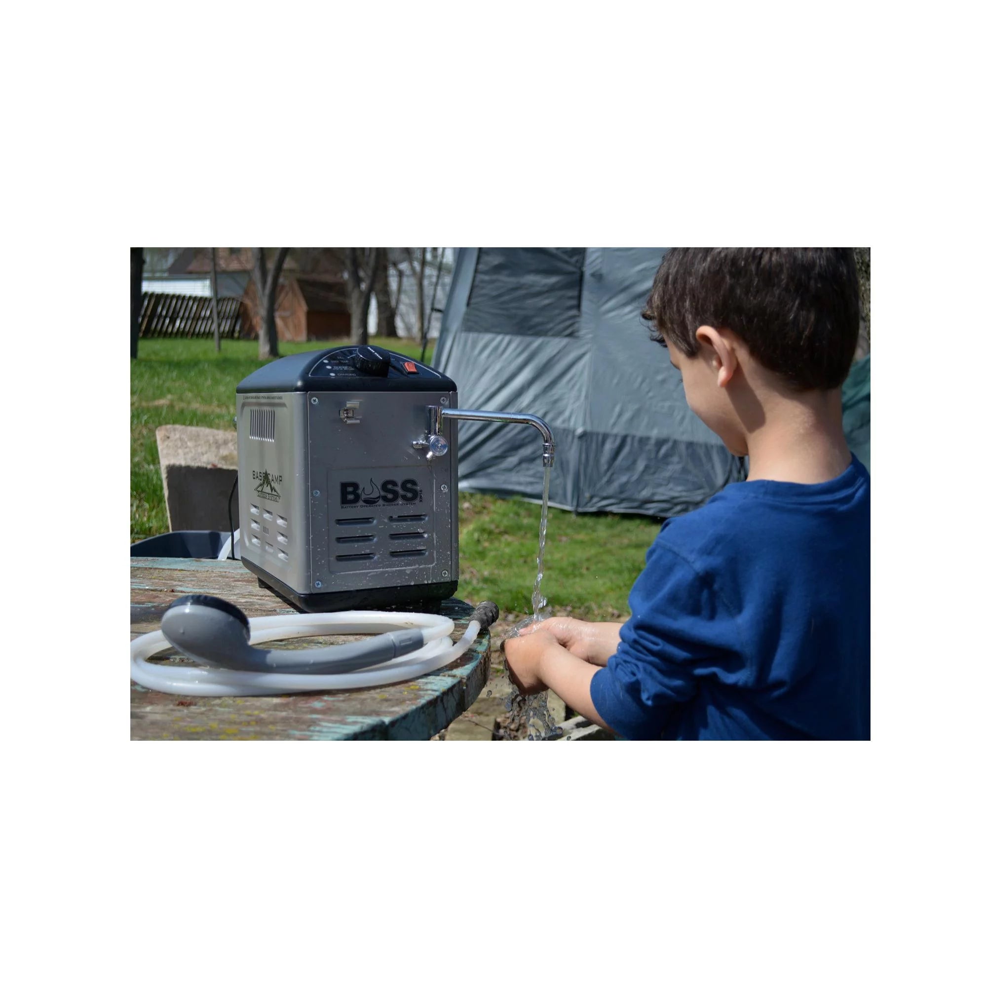 Mr. Heater BaseCamp BOSS-XW18 Battery Operated Shower System with 10-Feet Hose O311