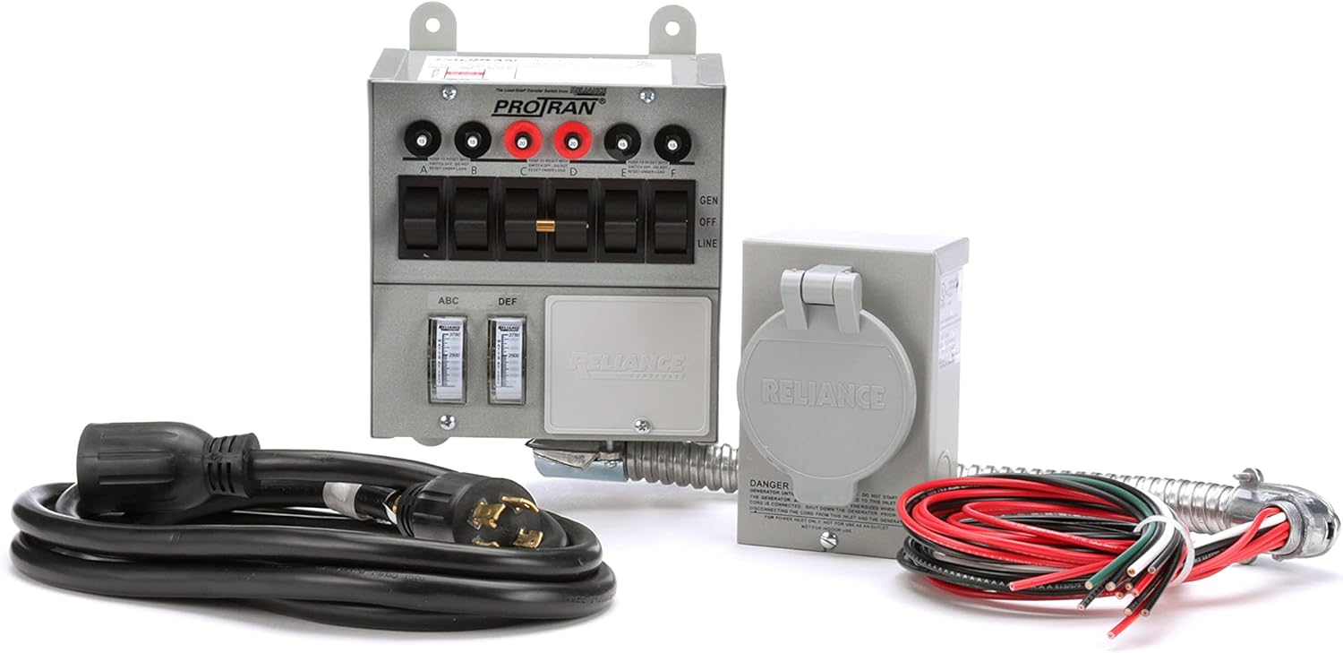 Reliance Controls 31406CRK 30 Amp 6-Circuit Pro/Tran Transfer Switch Kit for Generators E2306