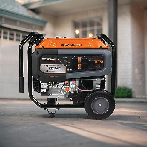 Generac 8000-Watt Gas-Powered Portable Generator with Electric Start, Orange/Black H399