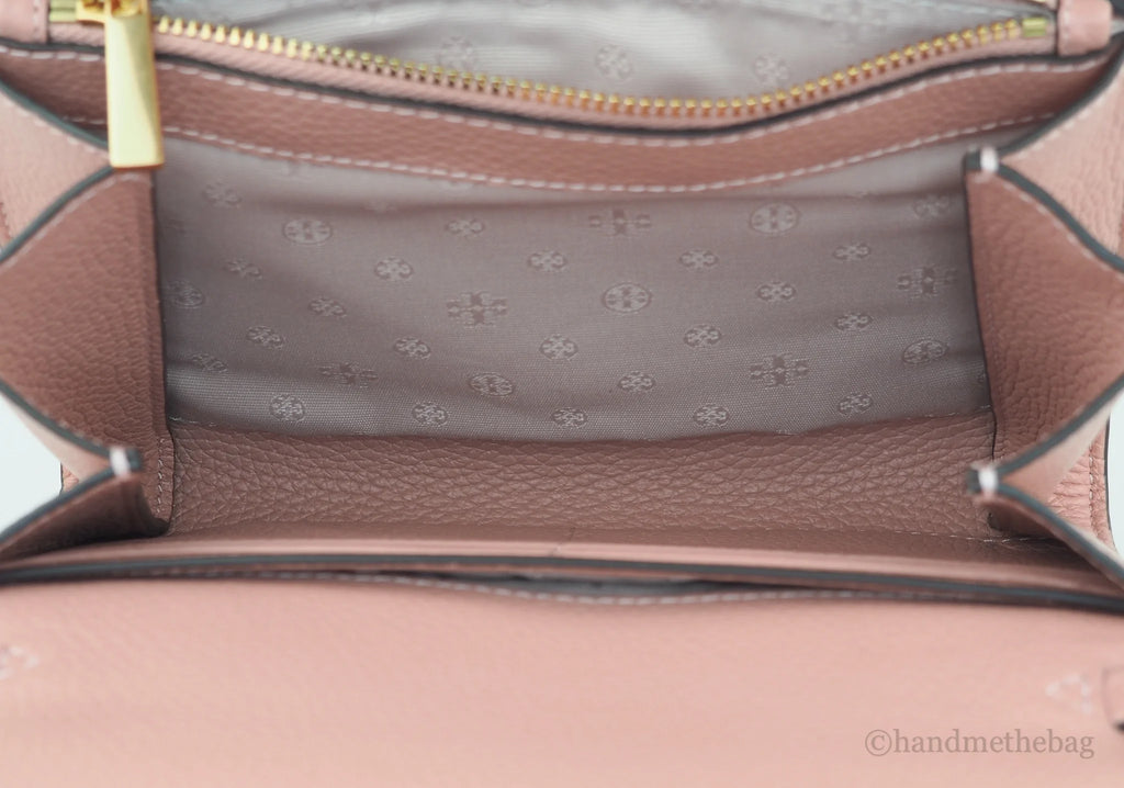 Tory Burch Britten Chain Wallet Crossbody Bag in Pink Moon Pebbled Leather Z10197