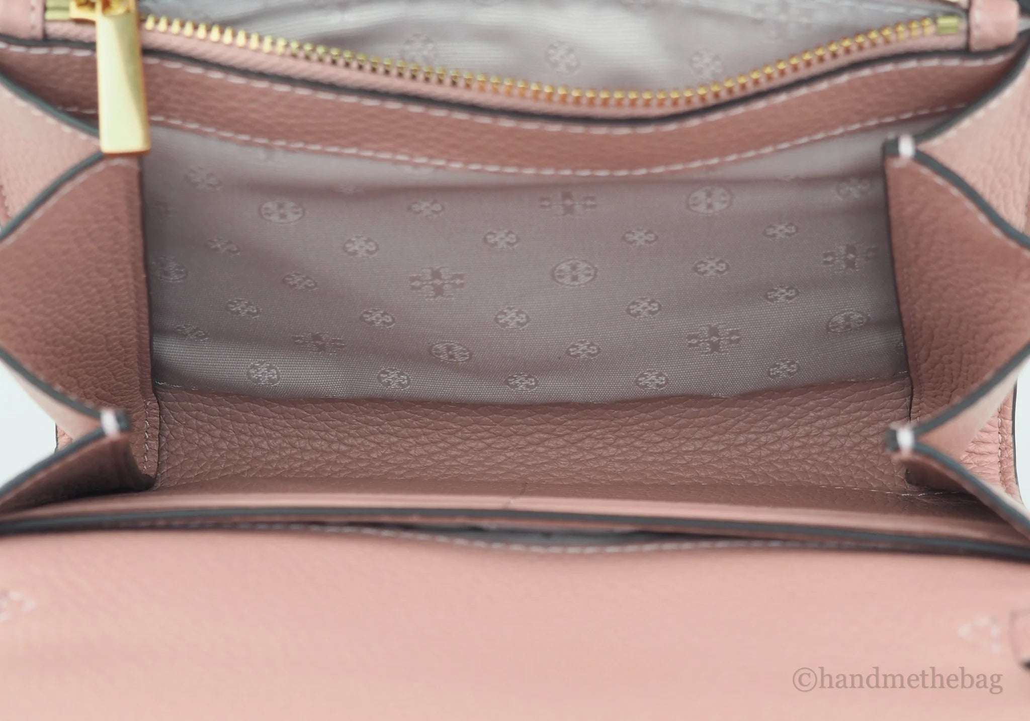 Tory Burch Britten Chain Wallet Crossbody Bag in Pink Moon Pebbled Leather Z10197