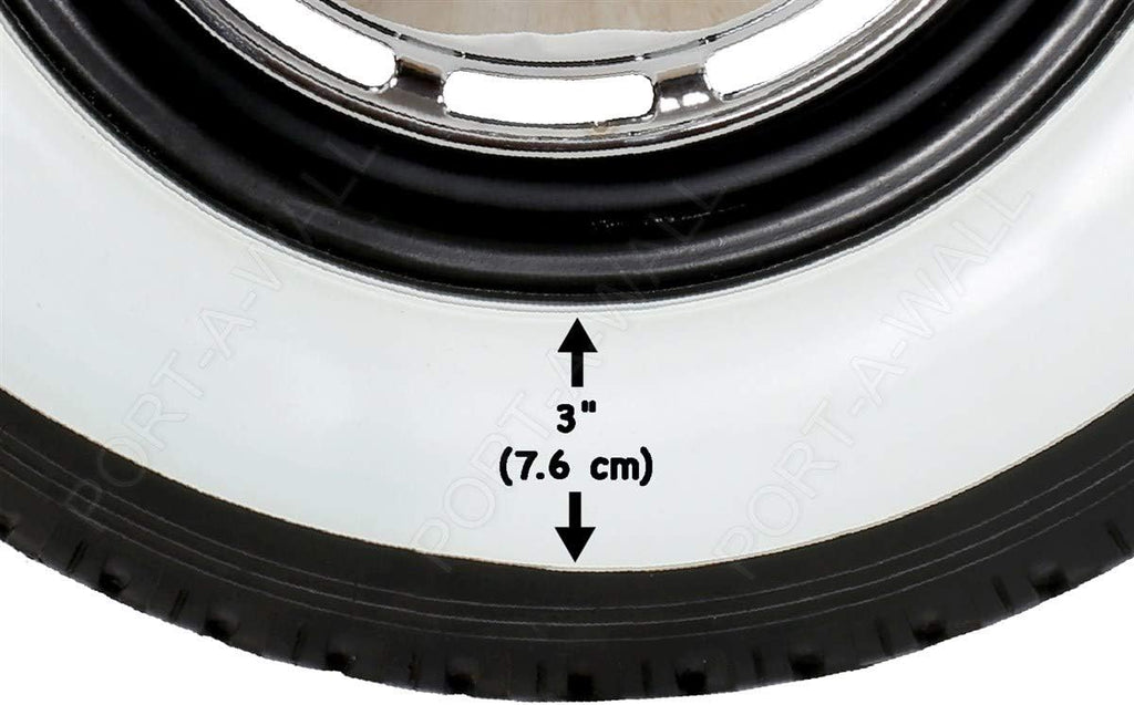 PORT-A-WALL 16" x 3" White Wall Tire Insert Trim Set 4 pcs H87185