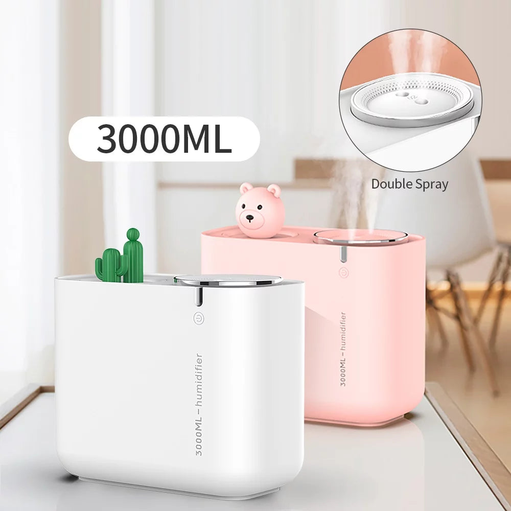 Cool Mist Humidifier 3L Ultrasonic for Bedroom & Nursery, Auto Shut-Off, White T325