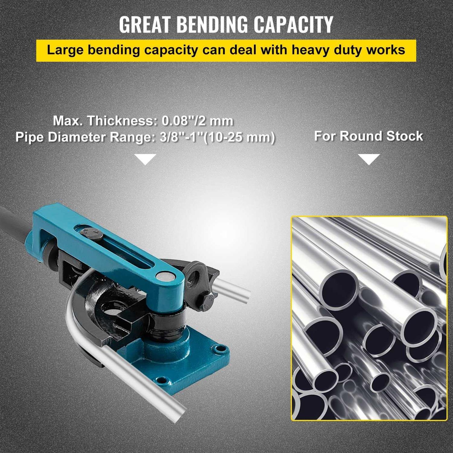 VEVOR Manual Pipe Tube Bender 3/8 to 1 with 7 Dies W204