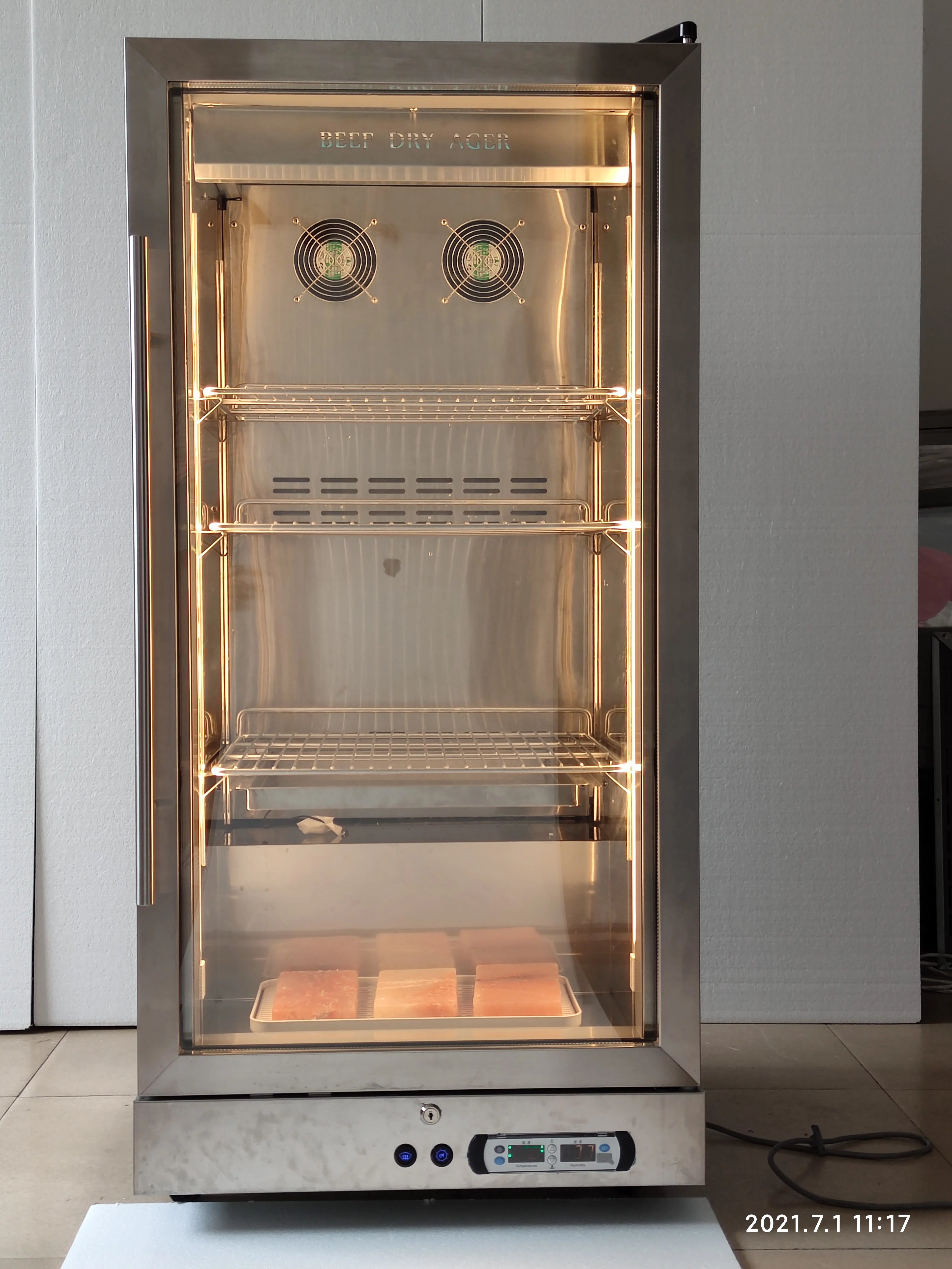 Kolice Commercial Dry Aged Beef Fridge, Steak Aging Cabinet, Aging Beef Display Showcase-268L,4 Tiers