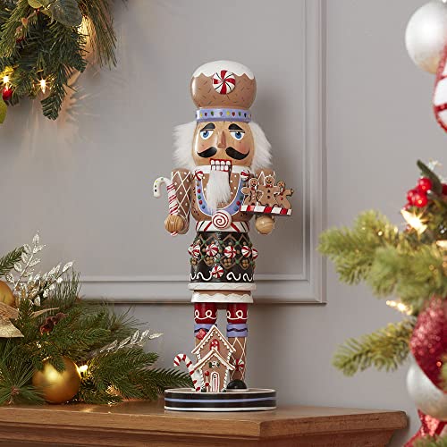 Kurt Adler 16-Inch Wooden Gingerbread Christmas Nutcracker Brown/Beige P61668