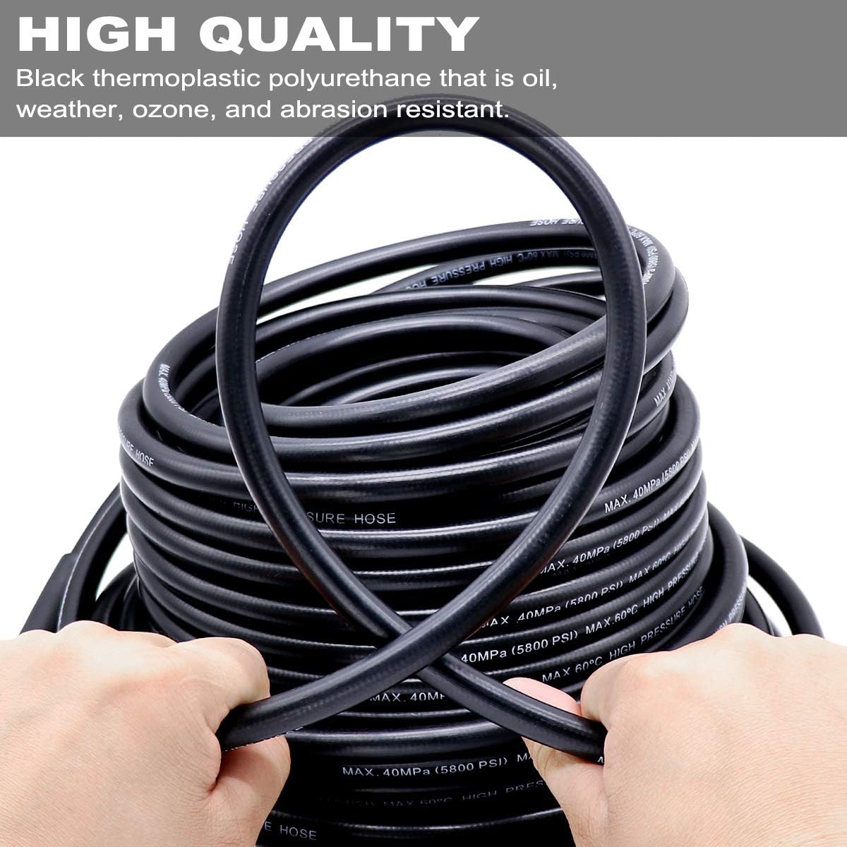 Sewer Jetter Kit 100FT for Pressure Washer, 5800PSI Drain Cleaner Hose 1/4 Inch NPT Z56985