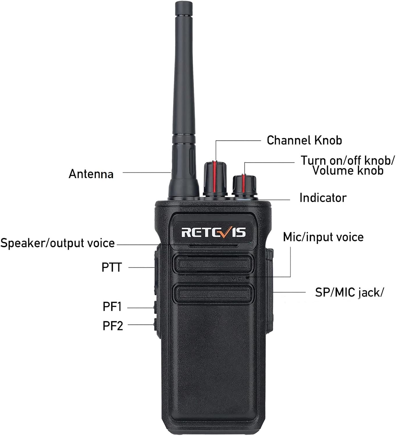 Retevis RB23 Two Way Radios 5 Watt IP67 Waterproof with Shoulder Mic (4 Pack) C893565