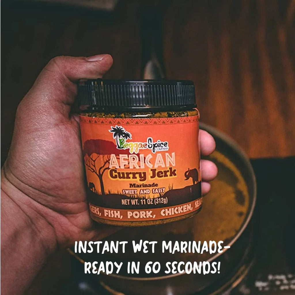 REGGAE SPICE African Curry Jerk Seasoning Wet Rub Marinade Sauce, 11 OZ P247385