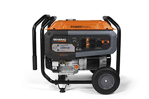 Generac 8000-Watt Gas-Powered Portable Generator with Electric Start, Orange/Black H399