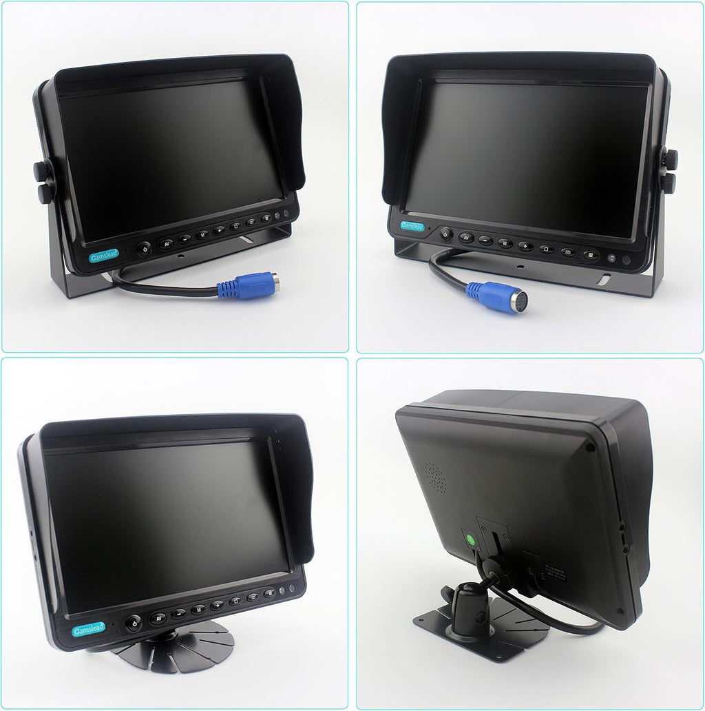 CAMSLEAD Heavy Truck Backup Camera System 7 inch Monitor with DVR and Quad Split Screen L1515