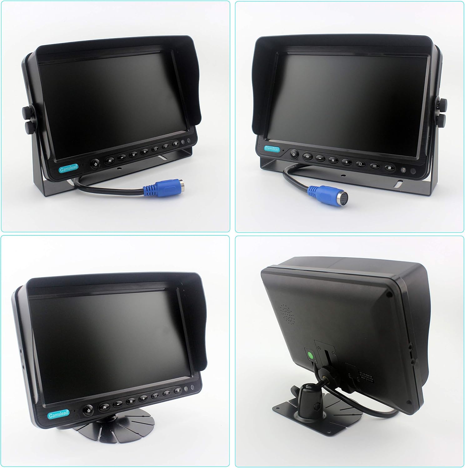 CAMSLEAD Heavy Truck Backup Camera System 7 inch Monitor with DVR and Quad Split Screen L1515