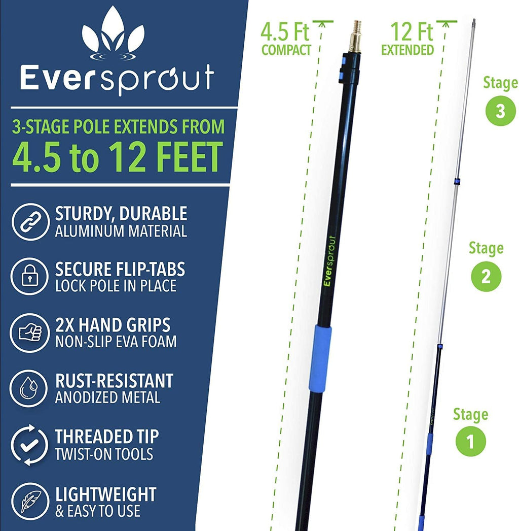 EVERSPROUT SnowBuster Extendable Roof Rake for Snow Removal, 5-12 ft, Pack of 2 M113
