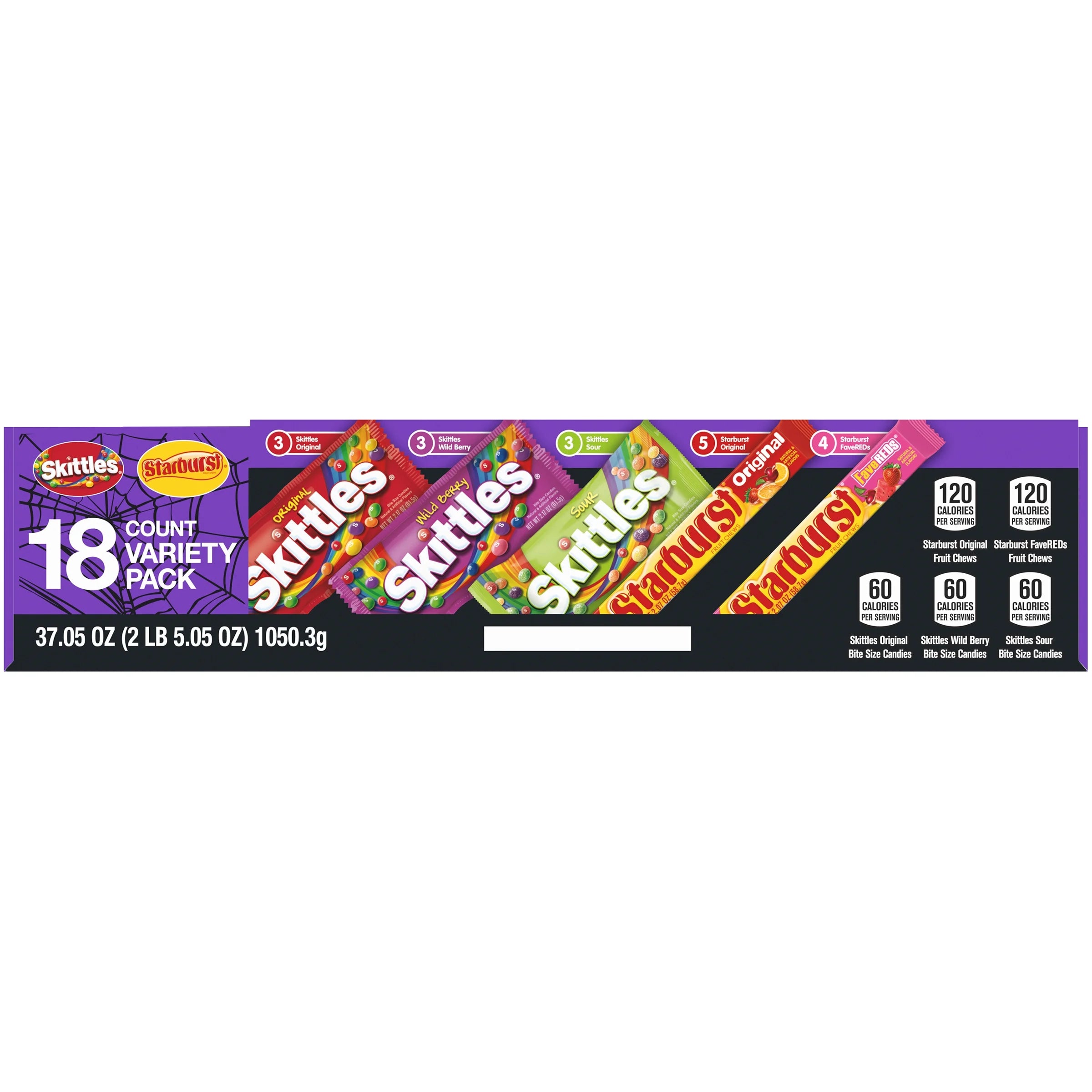 Mars Mixed Skittles & Starburst Chewy Variety Pack Halloween Candy, 18 Count S659