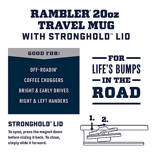 YETI Rambler 20 oz Stainless Steel Travel Mug with Stronghold Lid L9345